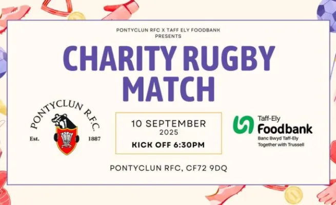 Advertisement for charity match, details in article
