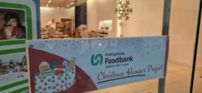 Outside the Christmas Hamper Unit 2024