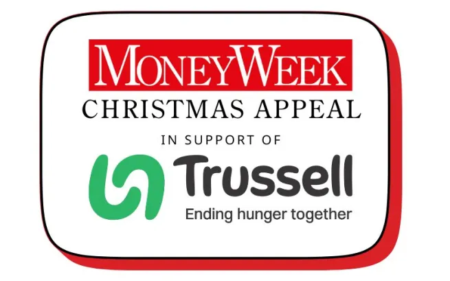 Logo saying MoneyWeek Christmas Appeal in support of Trussell Ending hunger together