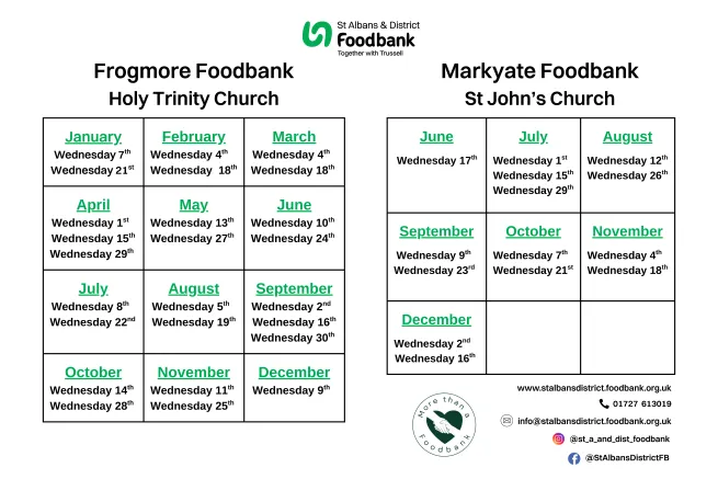 Wednesday morning foodbank dates