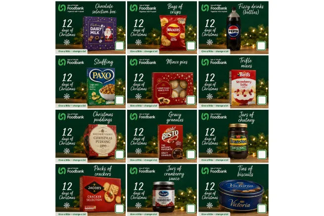 Christmas calendar with a different donation item for each day