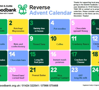 Reverse Advent Calendar Bexhill Foodbank