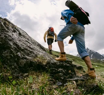 trekking in the mountains
