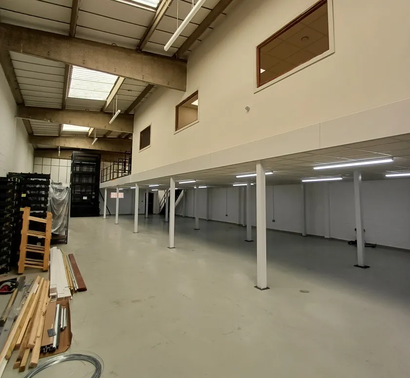 Empty two story warehouse space