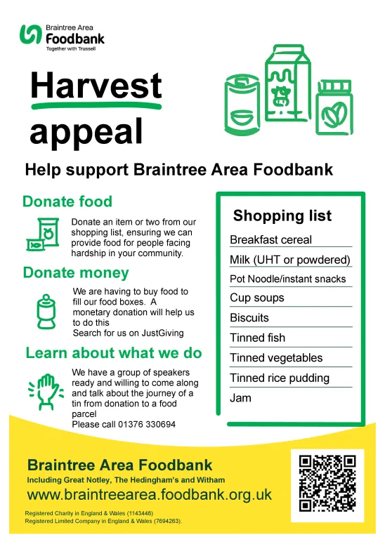 This is the list of items we need for Harvest 