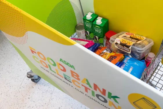 food collection box at supermarket