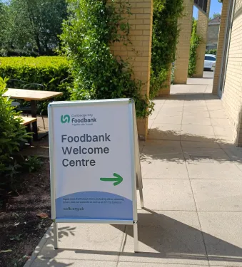Foodbank Welcome Centre sign