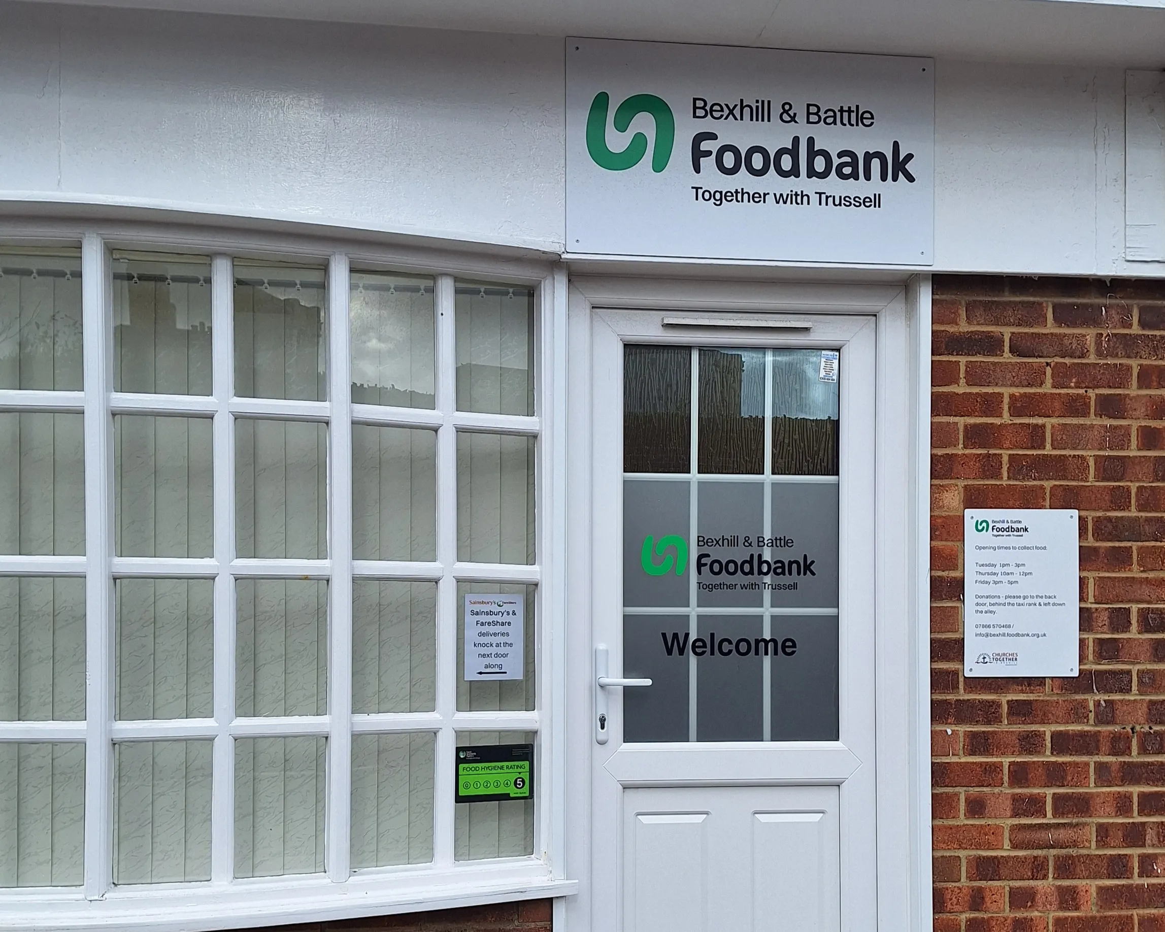 Outside of the Bexhill Foodbank
