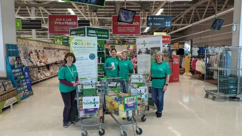 Volunteers at a supermarket collection