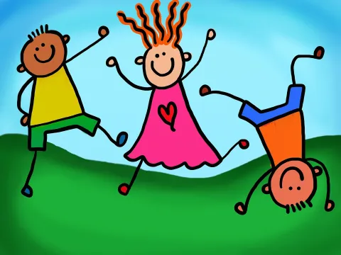 kids running around
