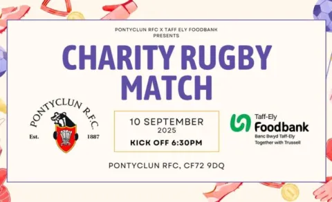 Advertisement for charity match, details in article
