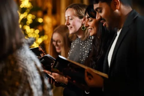 People singing at Southwark Cathedral