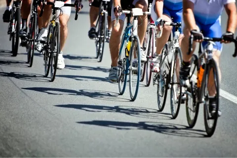 A group of cyclists