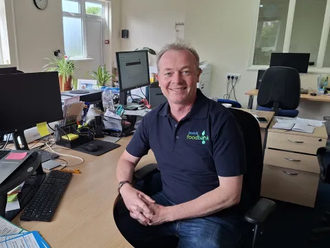 Gareth in new office